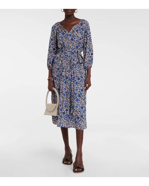 Abito Midi Maddy Con Stampa di Velvet in Blue