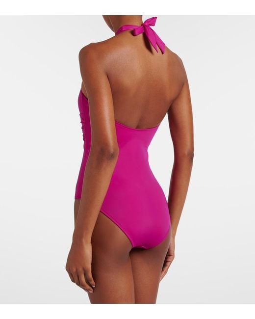 Heidi Klein Pink Ithaca Embellished Swimsuit