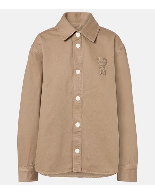 AMI Brown Ami De Cour Cotton Overshirt