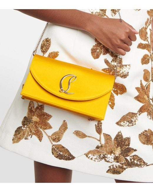 Christian Louboutin Yellow Loubi54 Satin Clutch