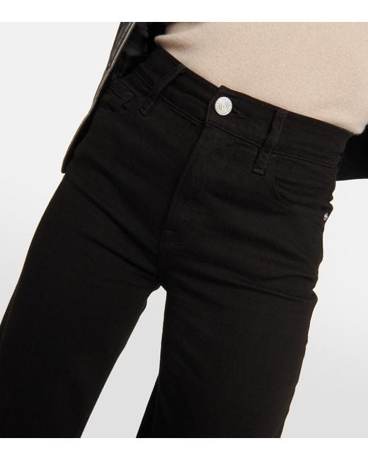 Jeans Flared Le Palazzo De Tiro Alto FRAME de color Black