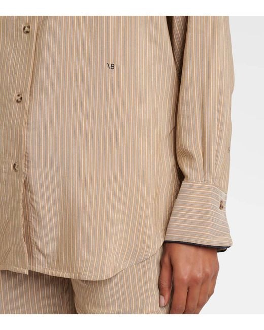 Victoria Beckham Natural Striped Pajama Shirt