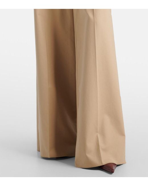 Max Mara Natural Cotton-Blend Wide-Leg Pants