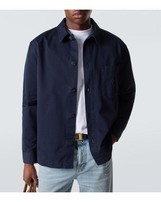 Saint Laurent Blue Cassandre Cotton Shirt for men