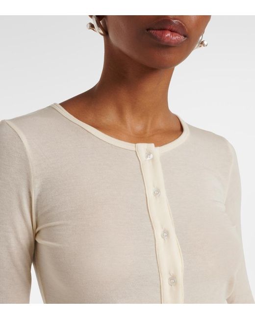 Agolde White Faustine Henley Shirt