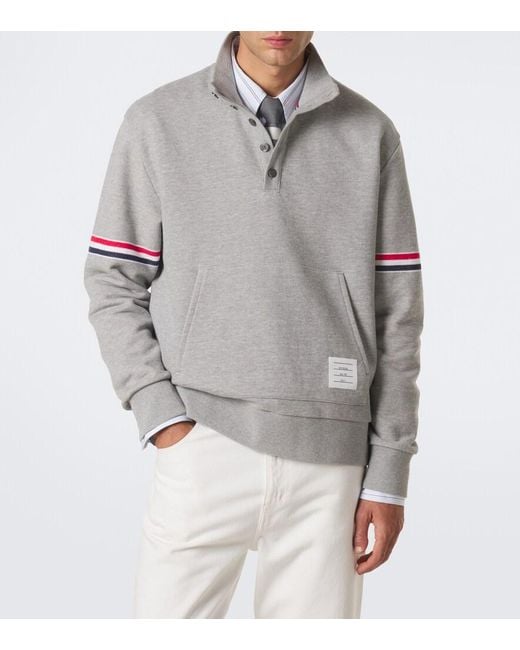 Thom Browne Gray Cotton Pique Sweatshirt for men