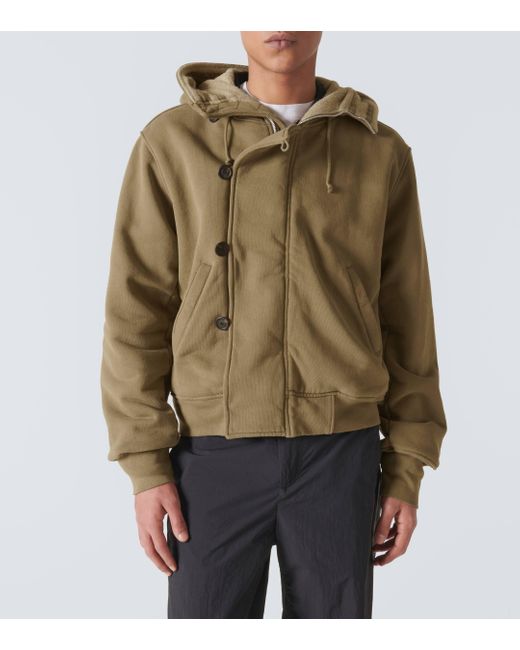 Our Legacy Green Flight Hooded Cotton Jersey Jacket for men