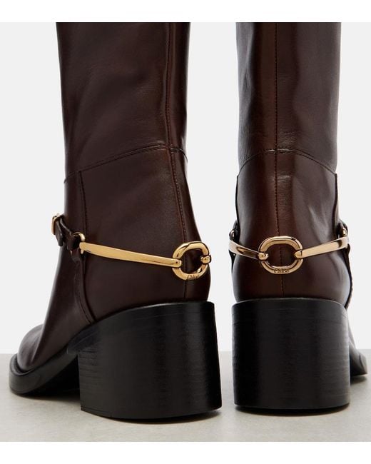 Chloé Brown Dakota 60 Leather Knee-High Boots