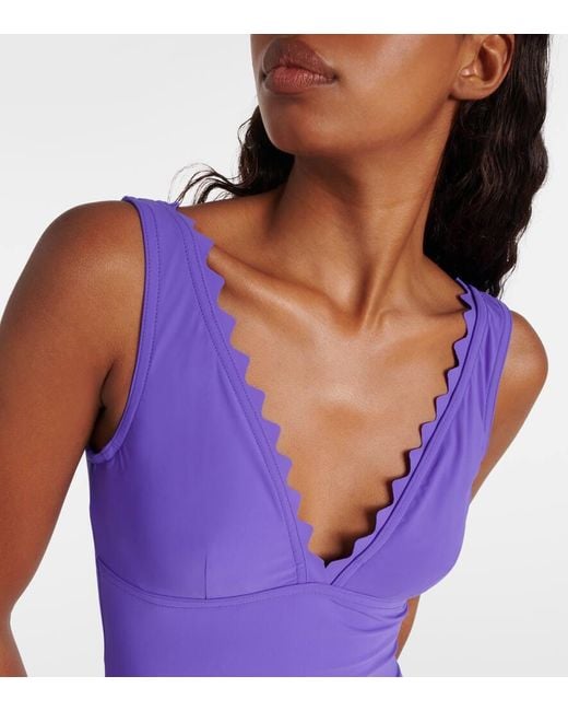 Costume Intero Con Scollo A V di Karla Colletto in Blue