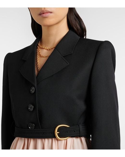 Chloé Black Cropped Virgin Wool Blazer