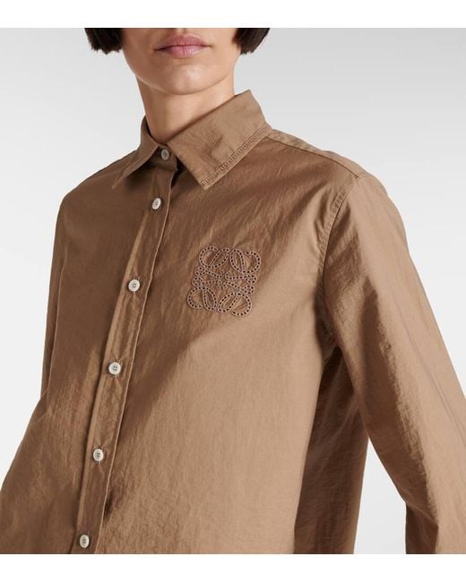 Loewe Natural Paula's Ibiza Anagram Cropped Cotton-blend Shirt