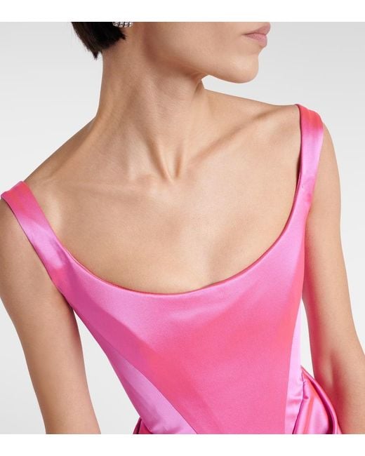 Vivienne Westwood Pink Robe Camille Aus Satin