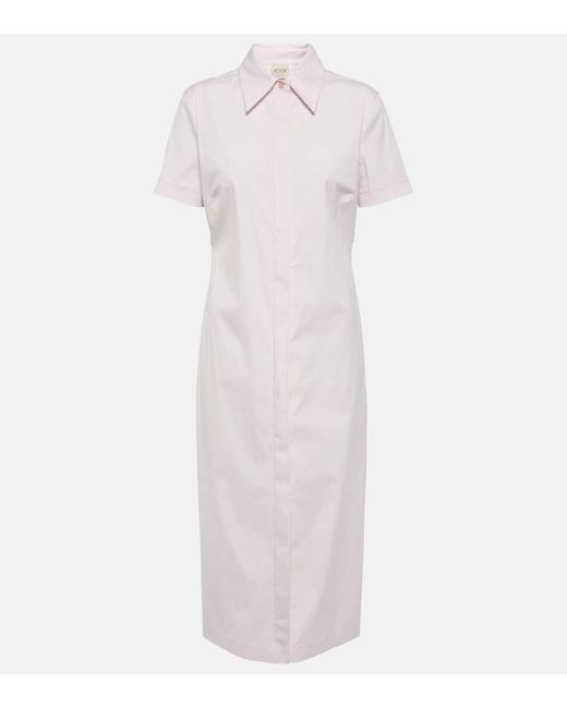 Tod's White Cotton-blend Shirt Dress