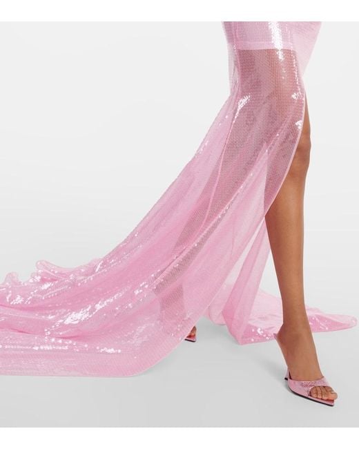 Vestido de fiesta translucido David Koma de color Pink