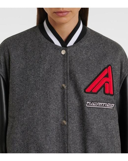 The Attico Black Wool-Blend Varsity Jacket