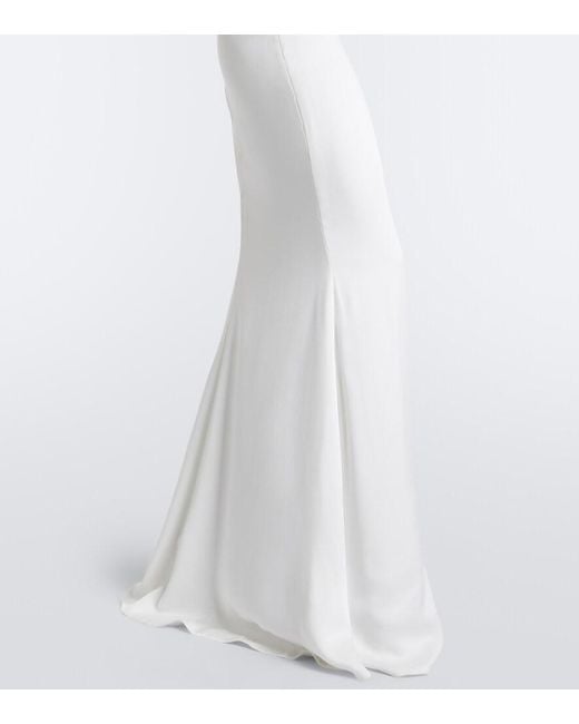 Givenchy White Open-Back Draped Gown