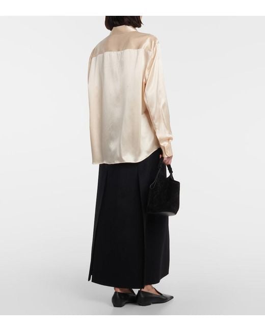 Khaite Natural Argo Silk Charmeuse Blouse