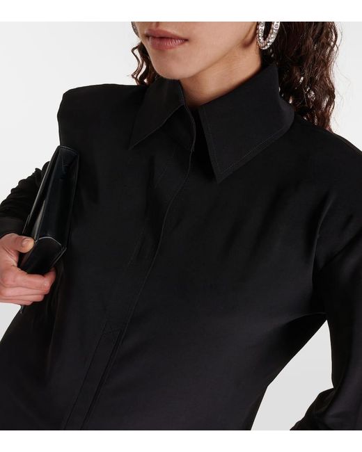 Camisa con hombreras Norma Kamali de color Black