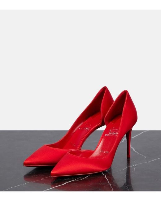 Christian Louboutin Red Iriza Silk-Satin Pumps