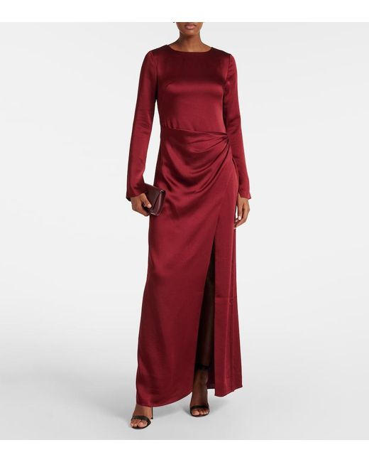 Jonathan Simkhai Red Qiana Draped Gown