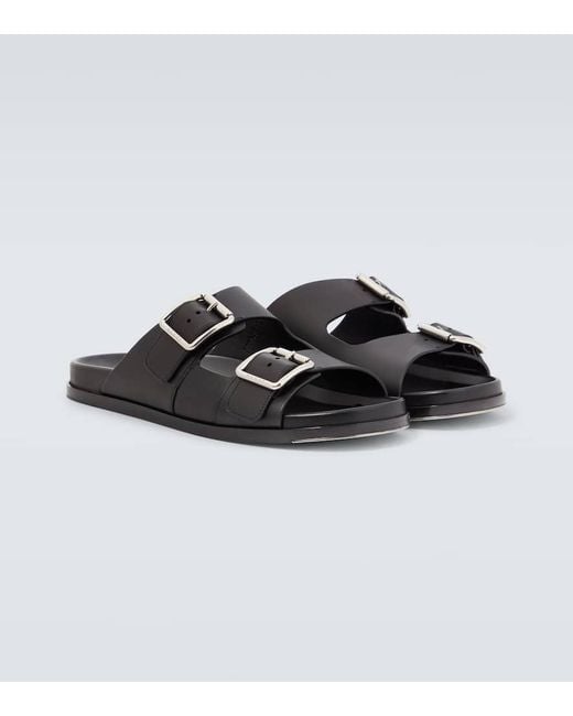 Gucci Black Leather Sandals for men