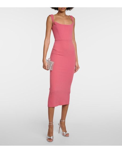 Alex Perry Pink Portrait Midi Dress