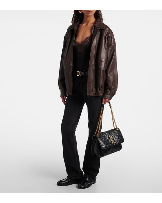 Saint Laurent Black Niki Medium Leather Shoulder Bag