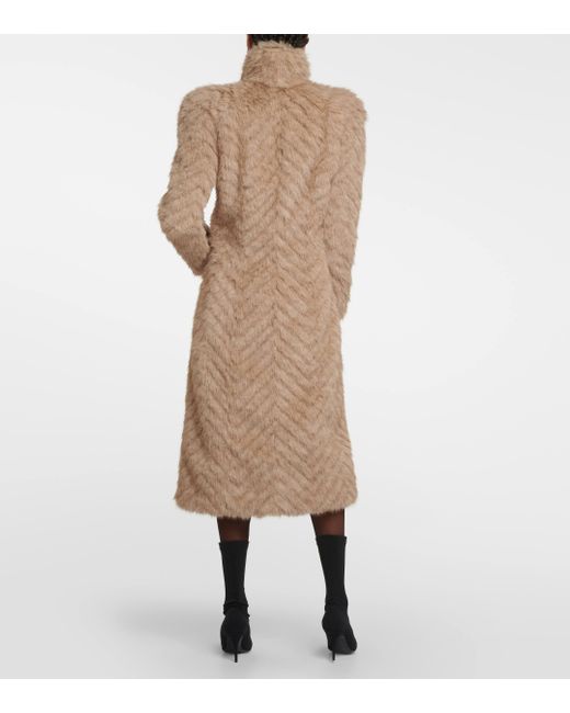 Balenciaga Natural Faux Fur Coat