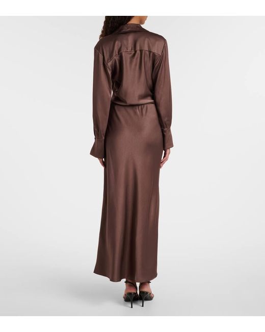Jonathan Simkhai Brown Wickelkleid Talita Aus Satin