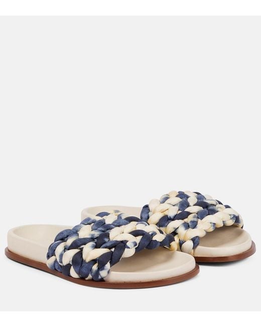 Chloé Blue Chloe Kacey Tie-dye Woven Slides