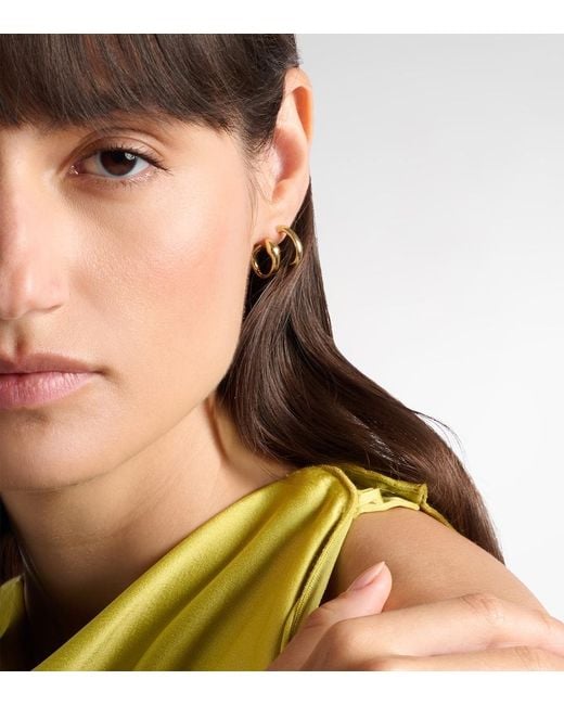 Ileana Makri White Spiral Cobra 18Kt Earrings With Emeralds
