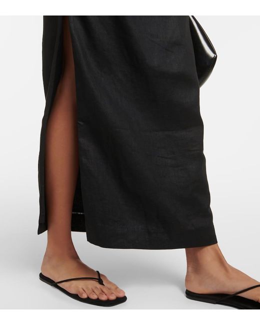 Sir Black Maxikleid Noemi Aus Leinen