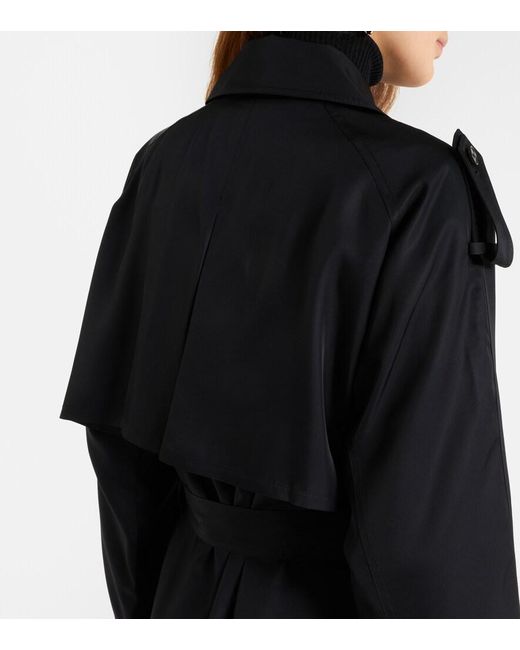 Frankie Shop Black Veyron Double-Breasted Twill Trench Coat