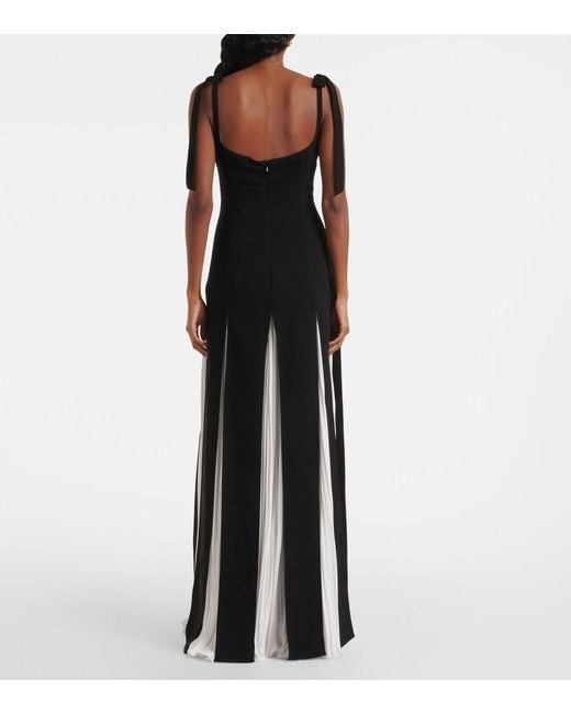 Marmar Halim Black Silk-Blend Crepe Gown