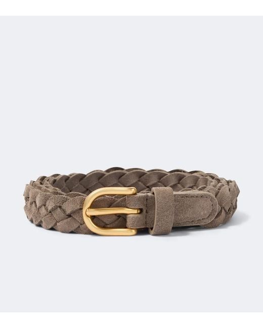 Lardini Brown Braided Suede Belt for men