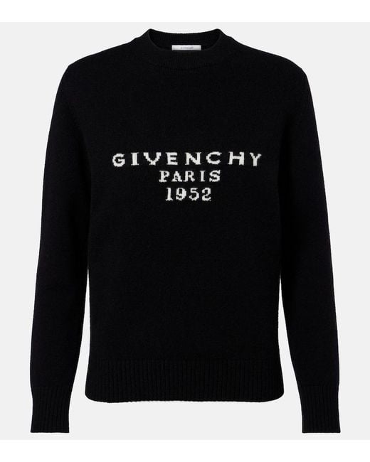 Givenchy Black Logo Wool And Cashmere Sweater