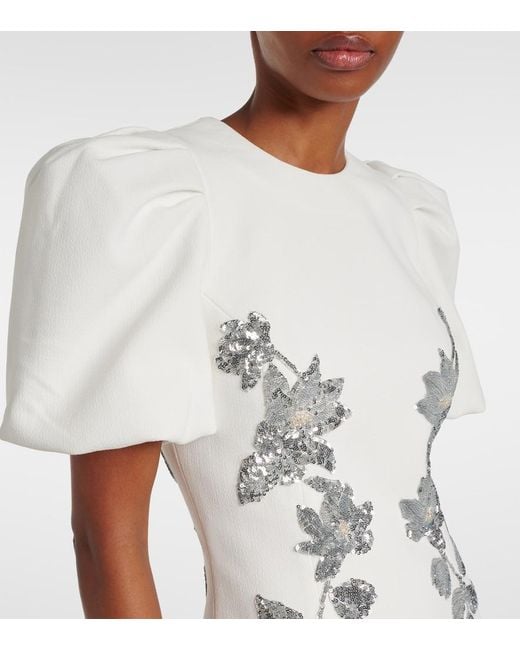 Rebecca Vallance White Bridal Lucilla Embellished Midi Dress
