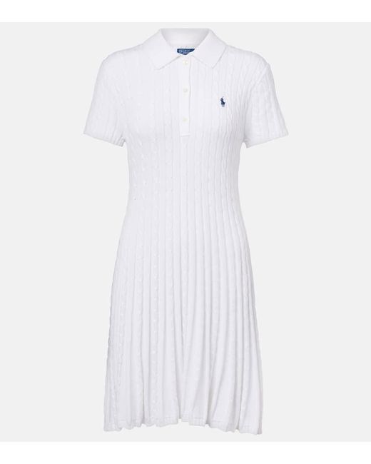 Polo Ralph Lauren White Polokleid Aus Einem Baumwollgemisch
