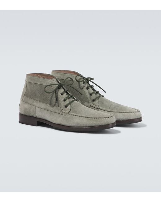 Manolo Blahnik Gray Rhinebeck Suede Desert Boots for men