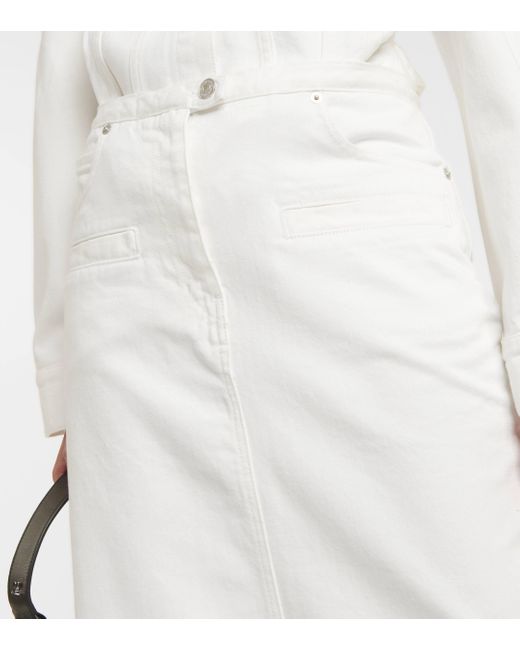 Courreges White Denim Maxi Skirt