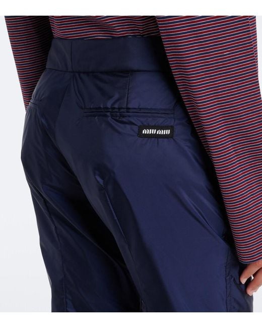 Miu Miu Blue Technical Flared Pants