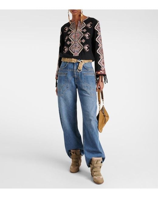 Isabel Marant Brown Bekett Leather And Suede Wedge Sneakers