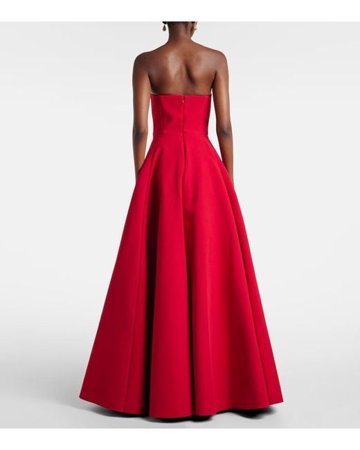 Solace London Red Mathilde Strapless Gown