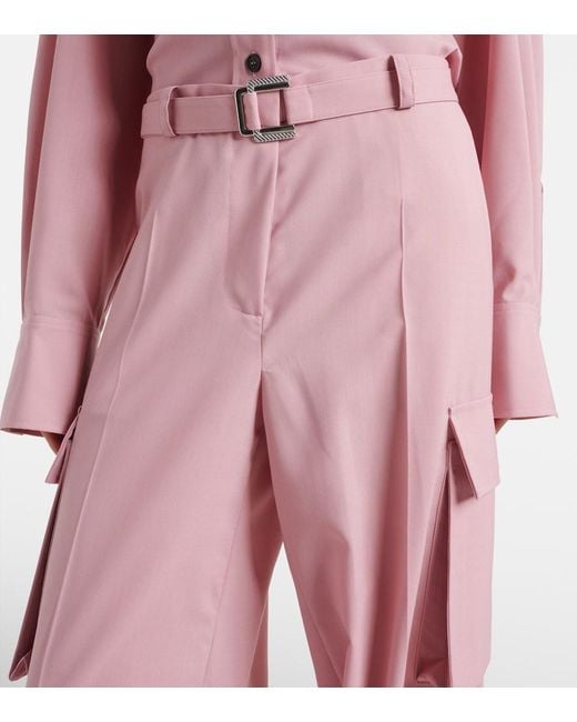 Pantalones Cargo Con Cinturon The Attico de color Pink