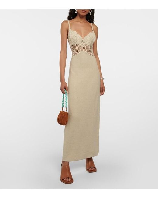 Staud Natural Knitted Cotton-Blend Maxi Dress
