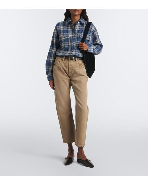 Citizens of Humanity Blue Vintage Plaid Cotton Flannel Shirt
