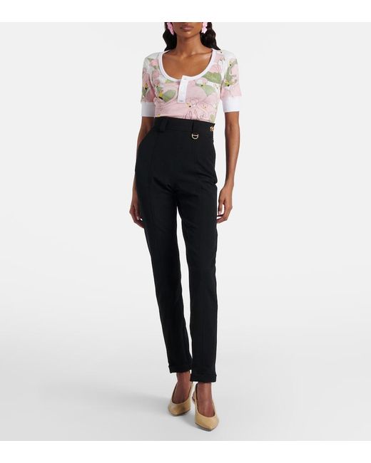 Chloé Pink Printed Cotton-Blend Henley Shirt