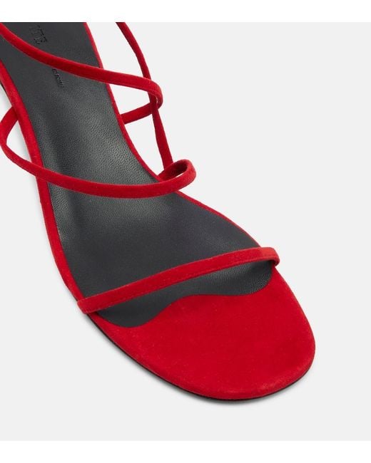 Khaite Red Loop 35 Suede Sandals