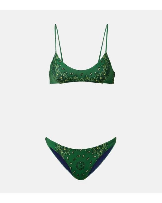 The Attico Green Bandana Bikini