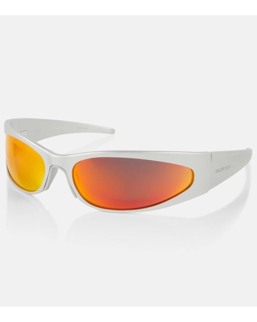 Balenciaga Orange Reverse Xpander Oval Sunglasses